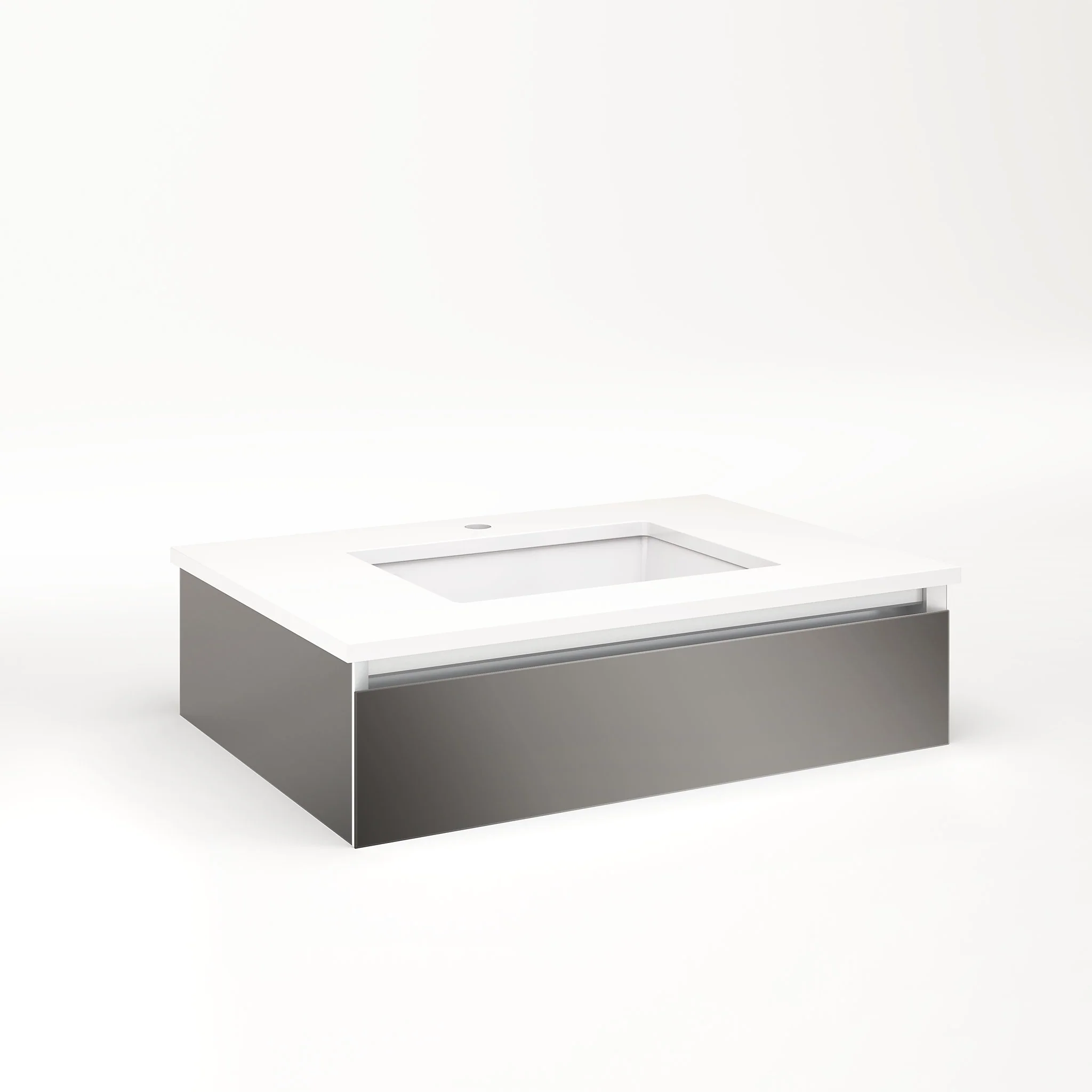 robern VM30H1D21F11N Cartesian Vanity, 30" x 7-1/2" x 21", Tinted Gray Mirror, Full Drawer, No Night Light
