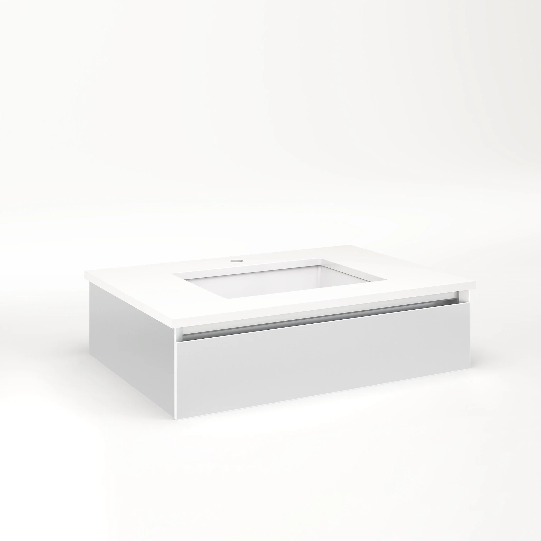 robern VM30H1D21F19L Cartesian Vanity, 30" x 7-1/2" x 21", Satin White, Full Drawer, Night Light, 5000K Temperature (Cool Light)