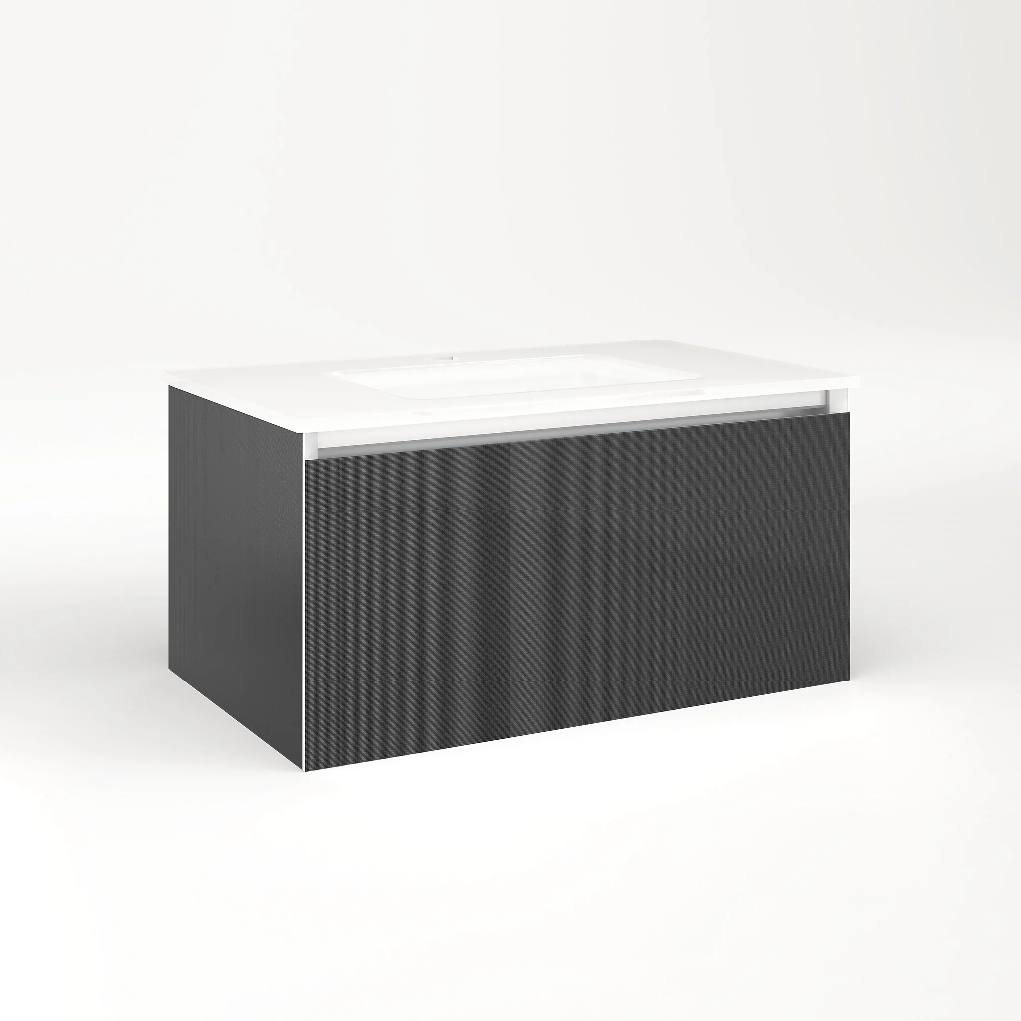 robern VM30H2D18F24S Cartesian Vanity, 30" x 15" x 18", Smoke Screen, Full Drawer, Selectable Night Light, 2700K/4000K Temperature (Warm/Cool Light)