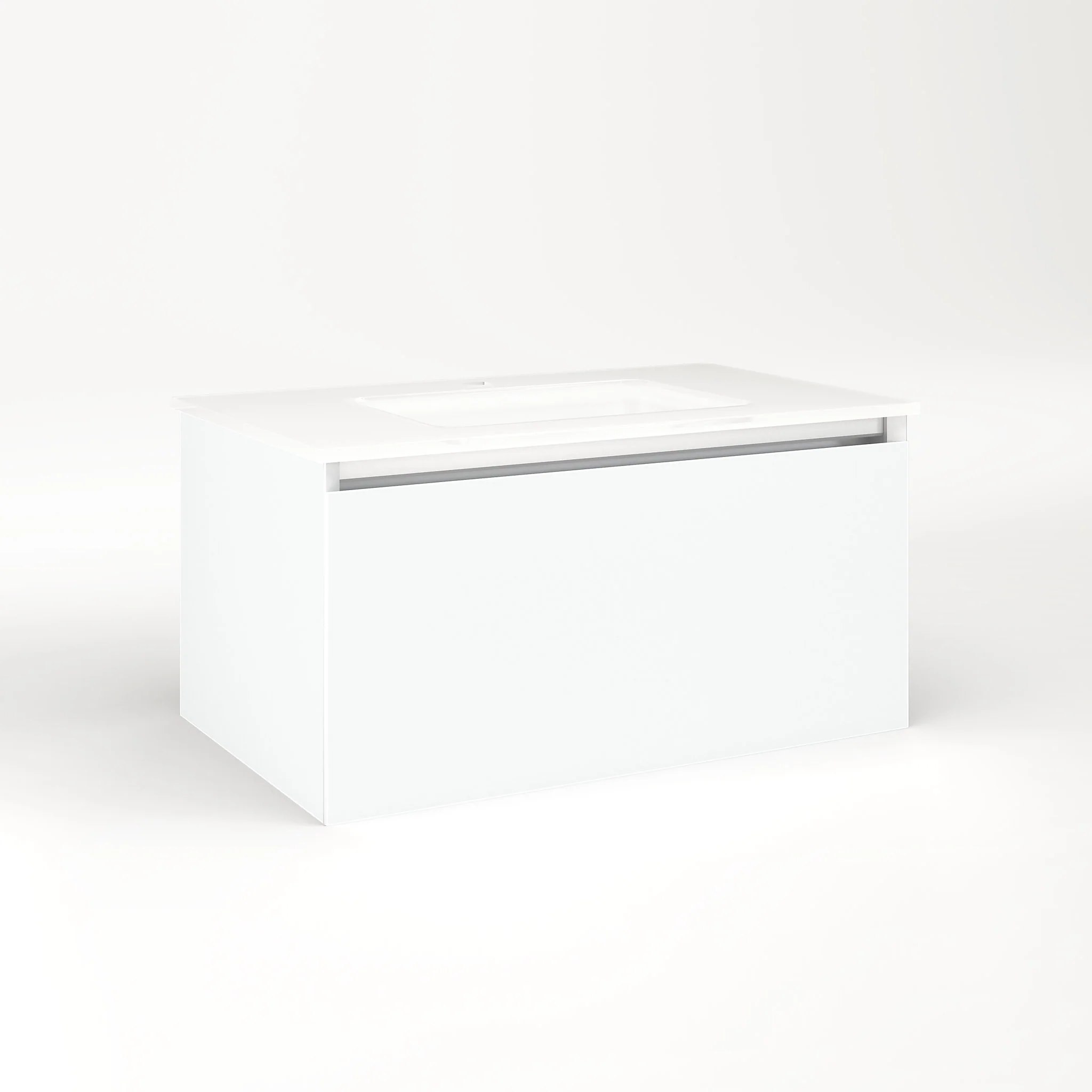 robern VM30H2D18F26N Cartesian Vanity, 30" x 15" x 18", Matte White, Full Drawer, No Night Light