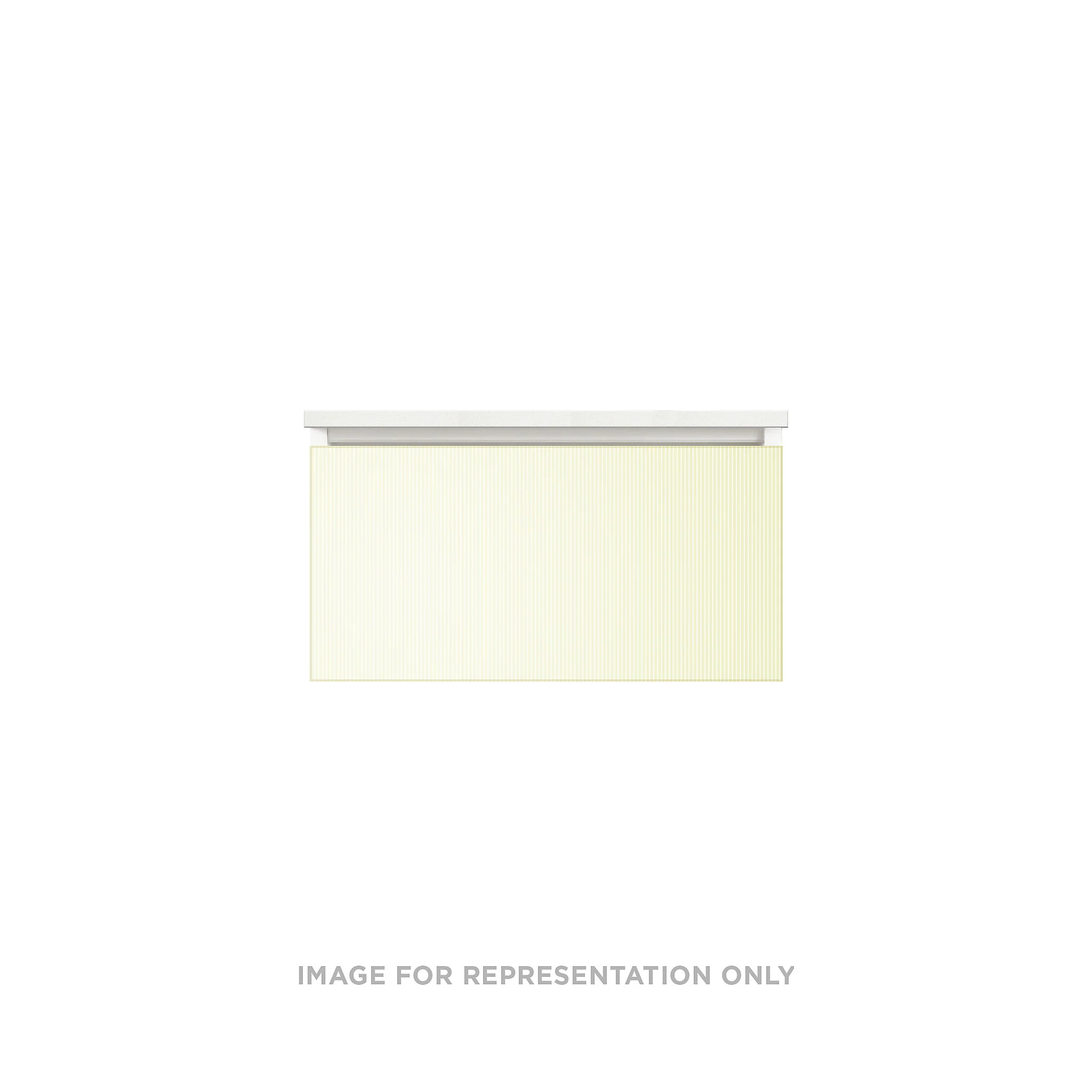 robern VM30H2D18F60N Cartesian Vanity, 30" x 15" x 18", Reeded White, Full Drawer, No Night Light