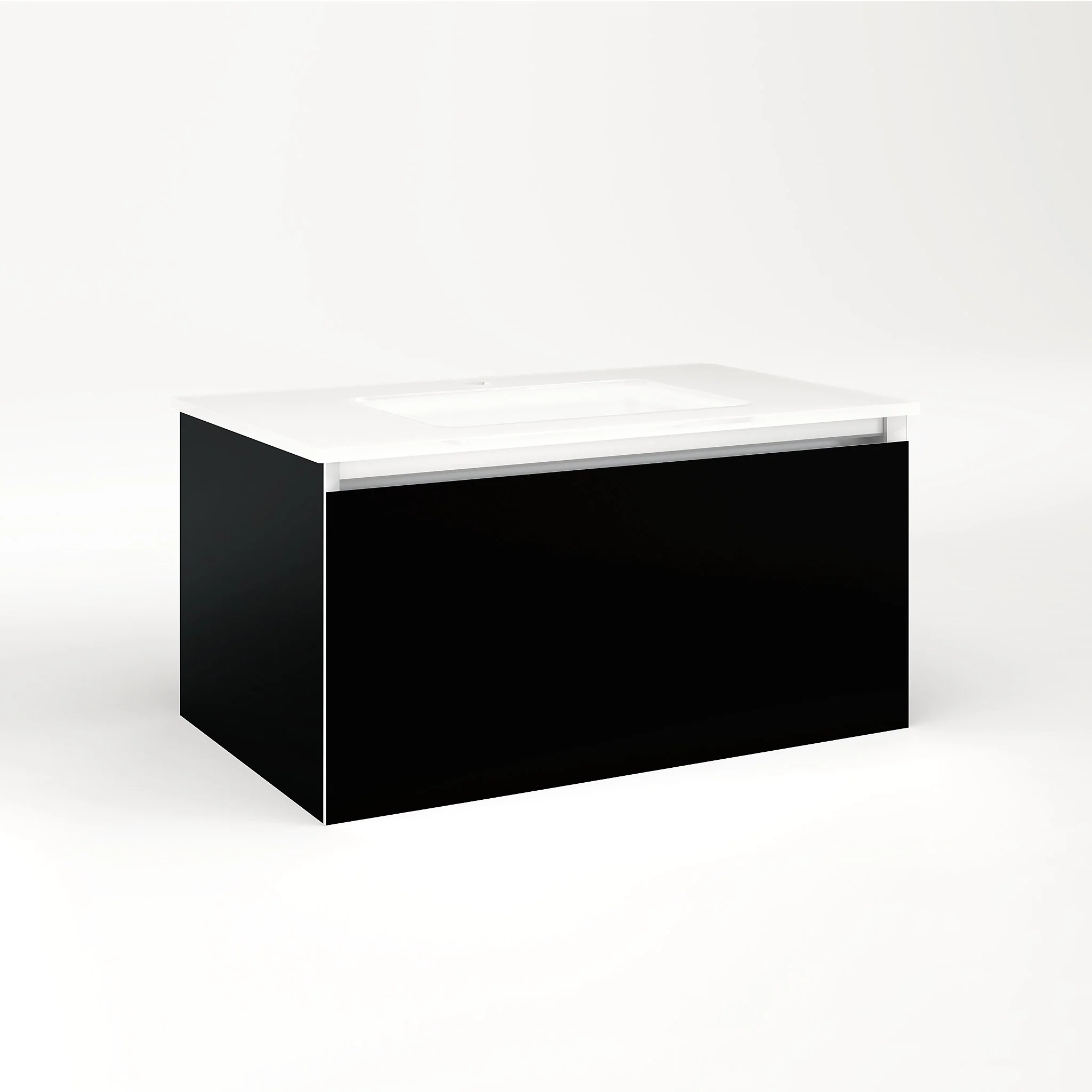 robern VM30H2D18P20S Cartesian Vanity, 30" x 15" x 18", Black, Plumbing Drawer, Selectable Night Light, 2700K/4000K Temperature (Warm/Cool Light)