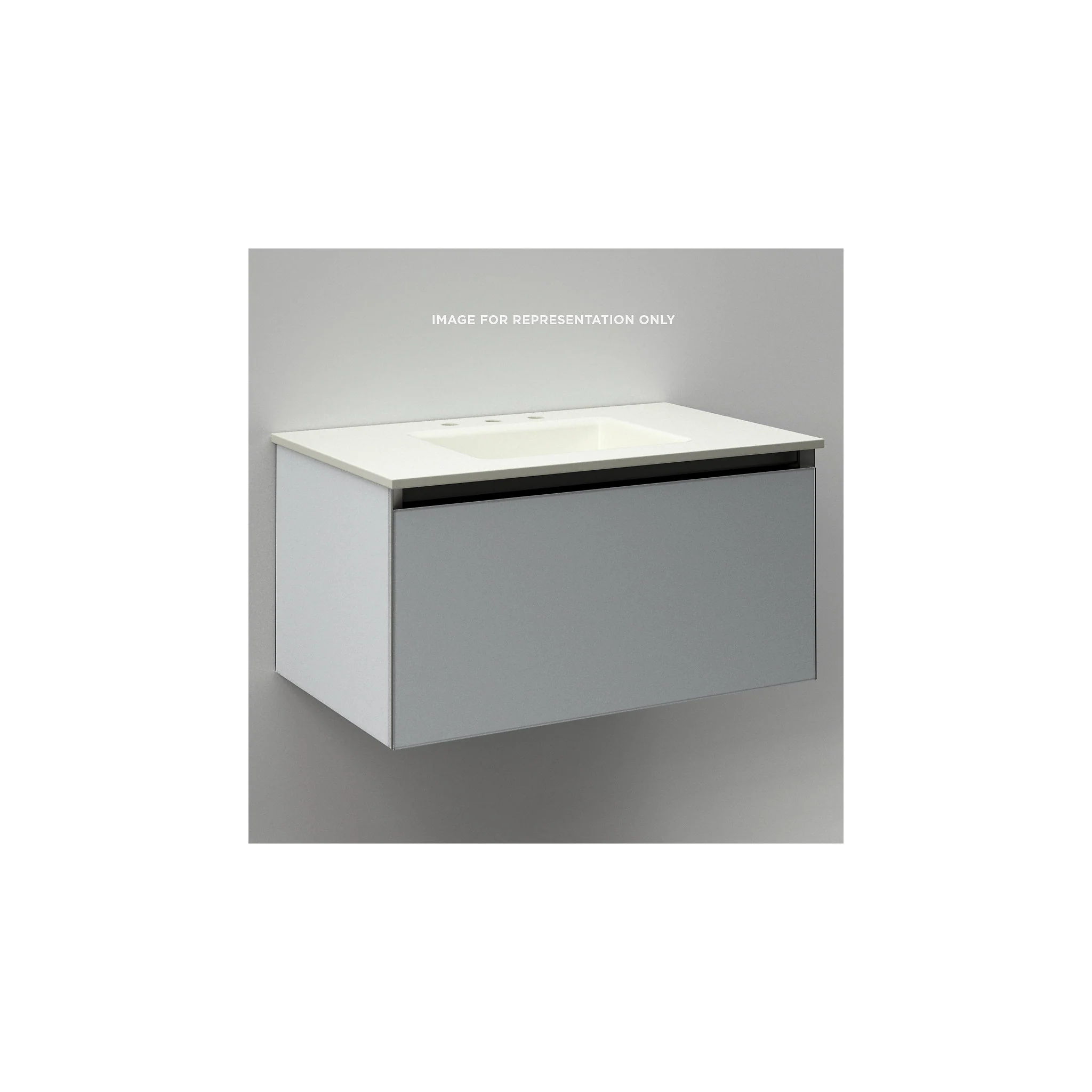 robern VM30H2D18P27N Cartesian Vanity, 30" x 15" x 18", Matte Gray, Plumbing Drawer, No Night Light