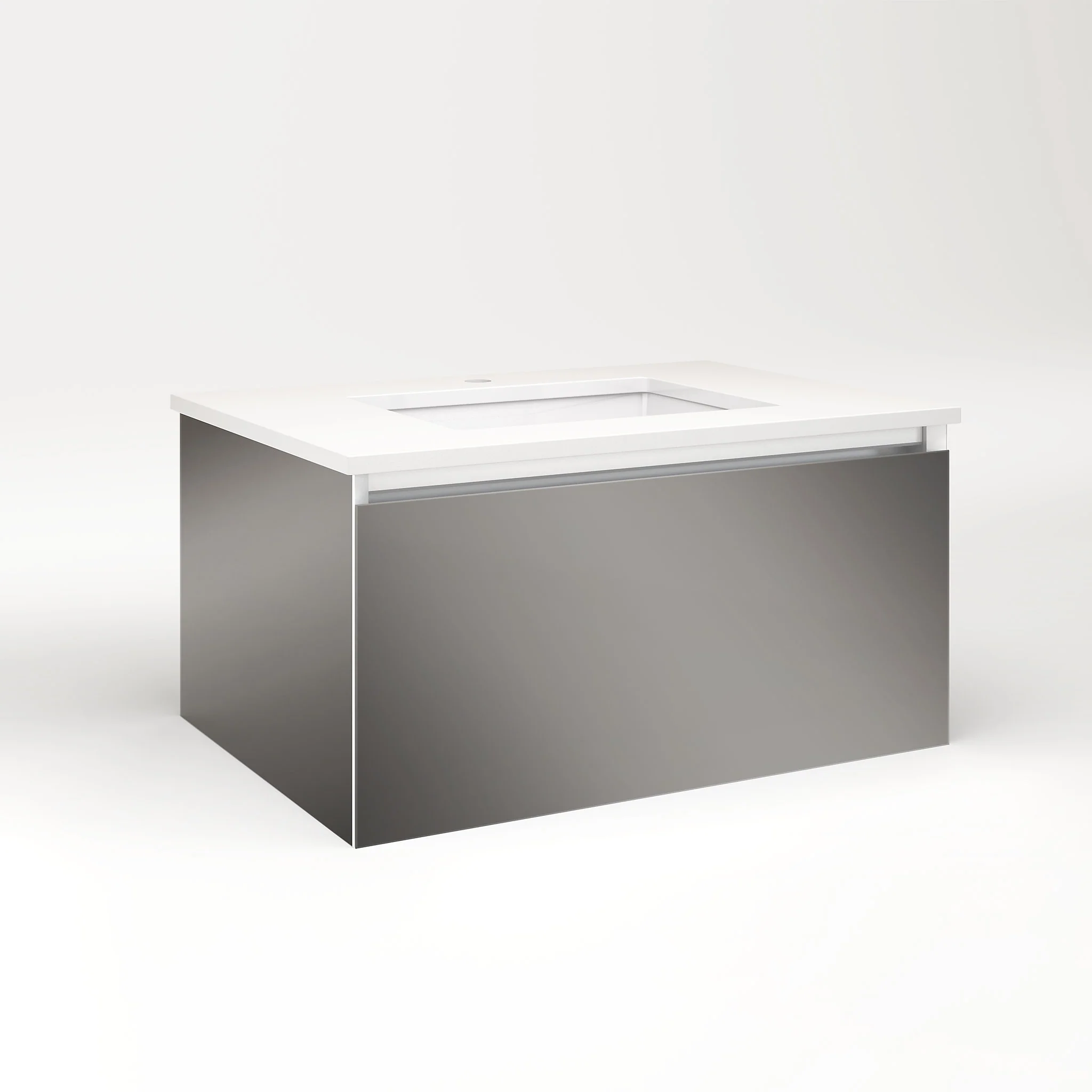 robern VM30H2D21F11L Cartesian Vanity, 30" x 15" x 21", Tinted Gray Mirror, Full Drawer, Night Light, 5000K Temperature (Cool Light)
