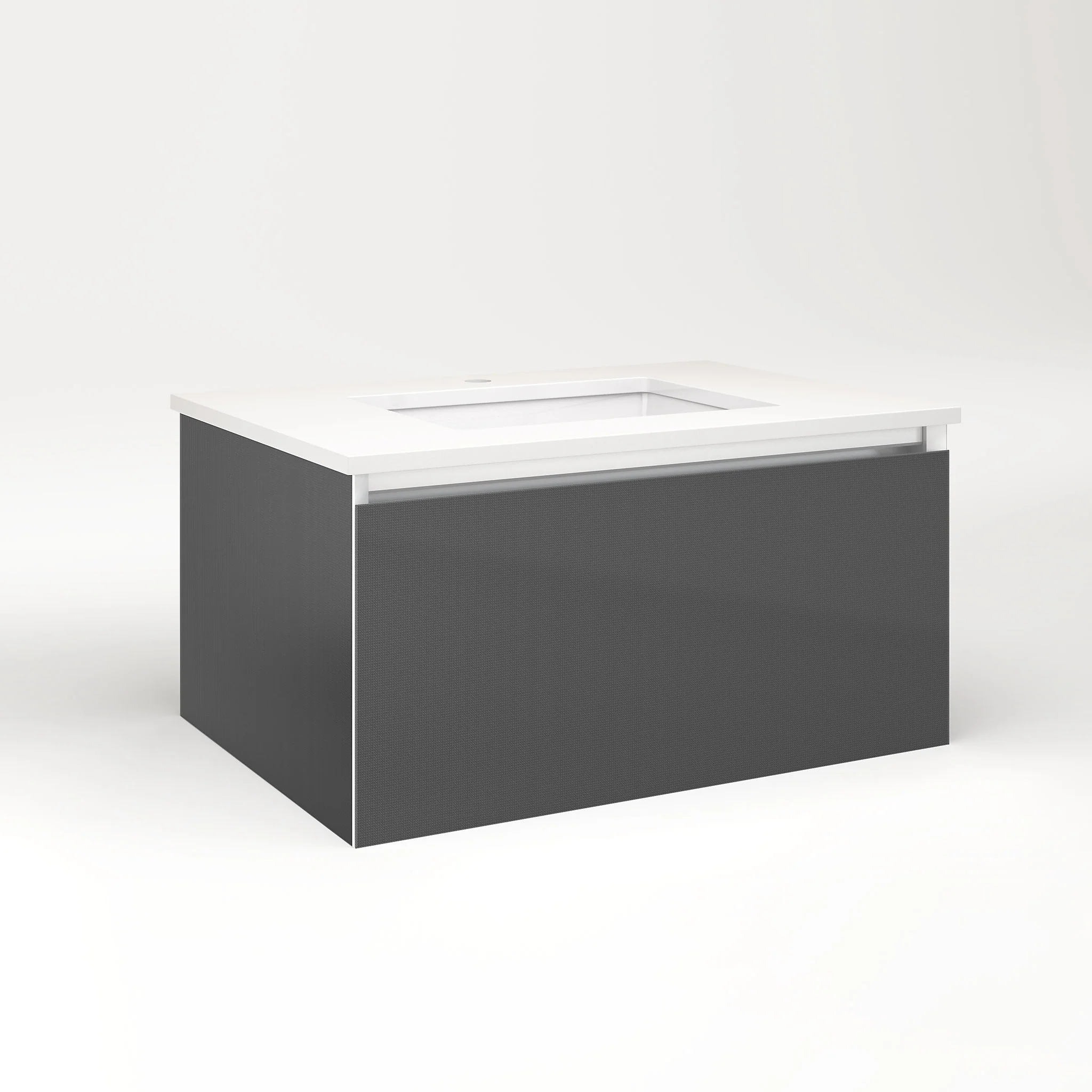 robern VM30H2D21F24L Cartesian Vanity, 30" x 15" x 21", Smoke Screen, Full Drawer, Night Light, 5000K Temperature (Cool Light)