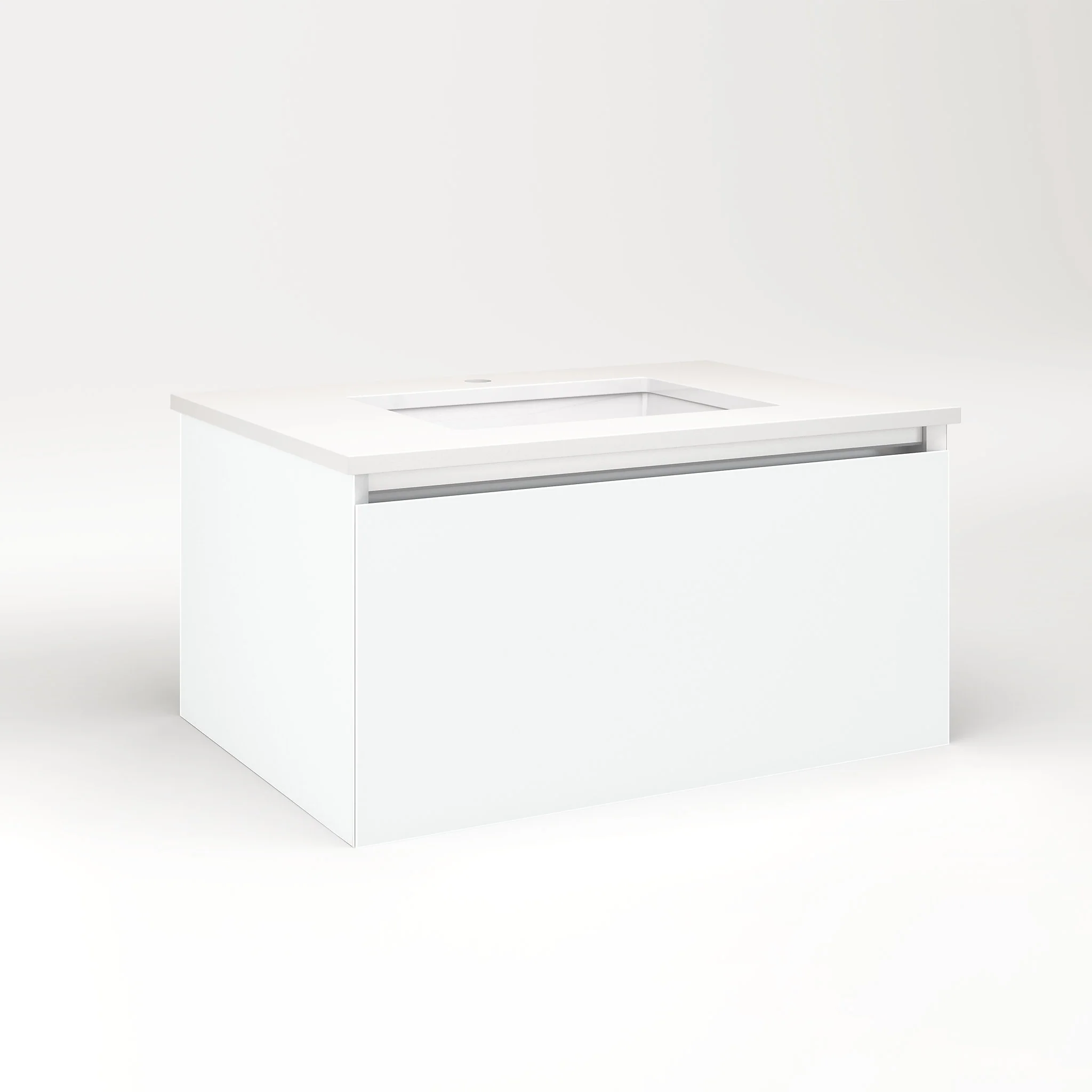 robern VM30H2D21F26L Cartesian Vanity, 30" x 15" x 21", Matte White, Full Drawer, Night Light, 5000K Temperature (Cool Light)