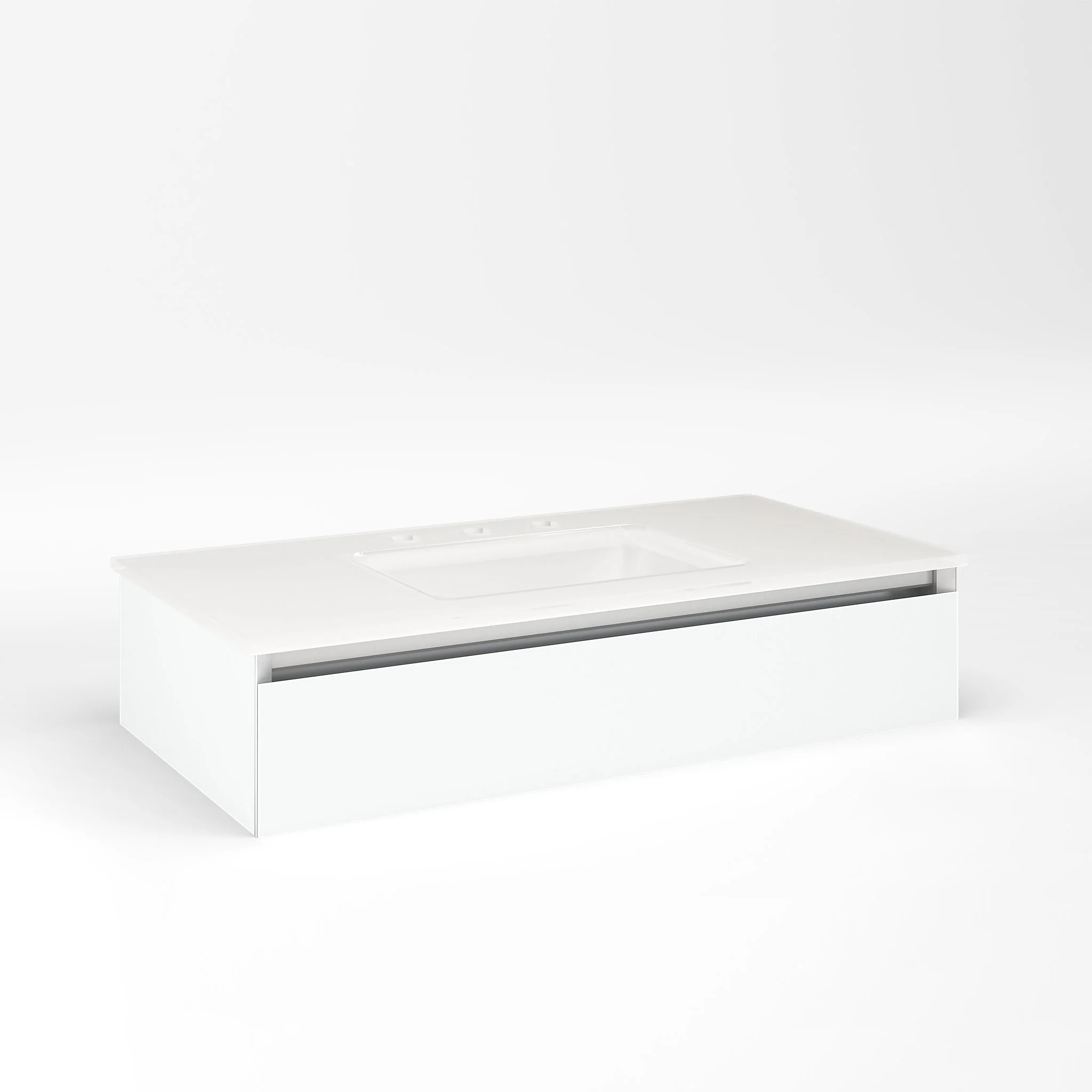 robern VM36H1D18F21S Cartesian Vanity, 36" x 7-1/2" x 18", White, Full Drawer, Selectable Night Light, 2700K/4000K Temperature (Warm/Cool Light)