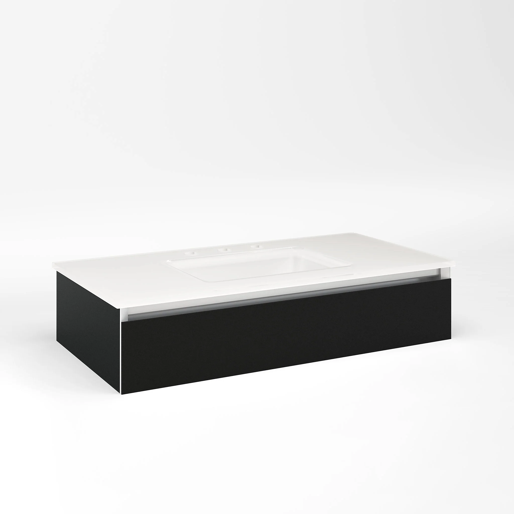 robern VM36H1D18F28S Cartesian Vanity, 36" x 7-1/2" x 18", Matte Black, Full Drawer, Selectable Night Light, 2700K/4000K Temperature (Warm/Cool Light)