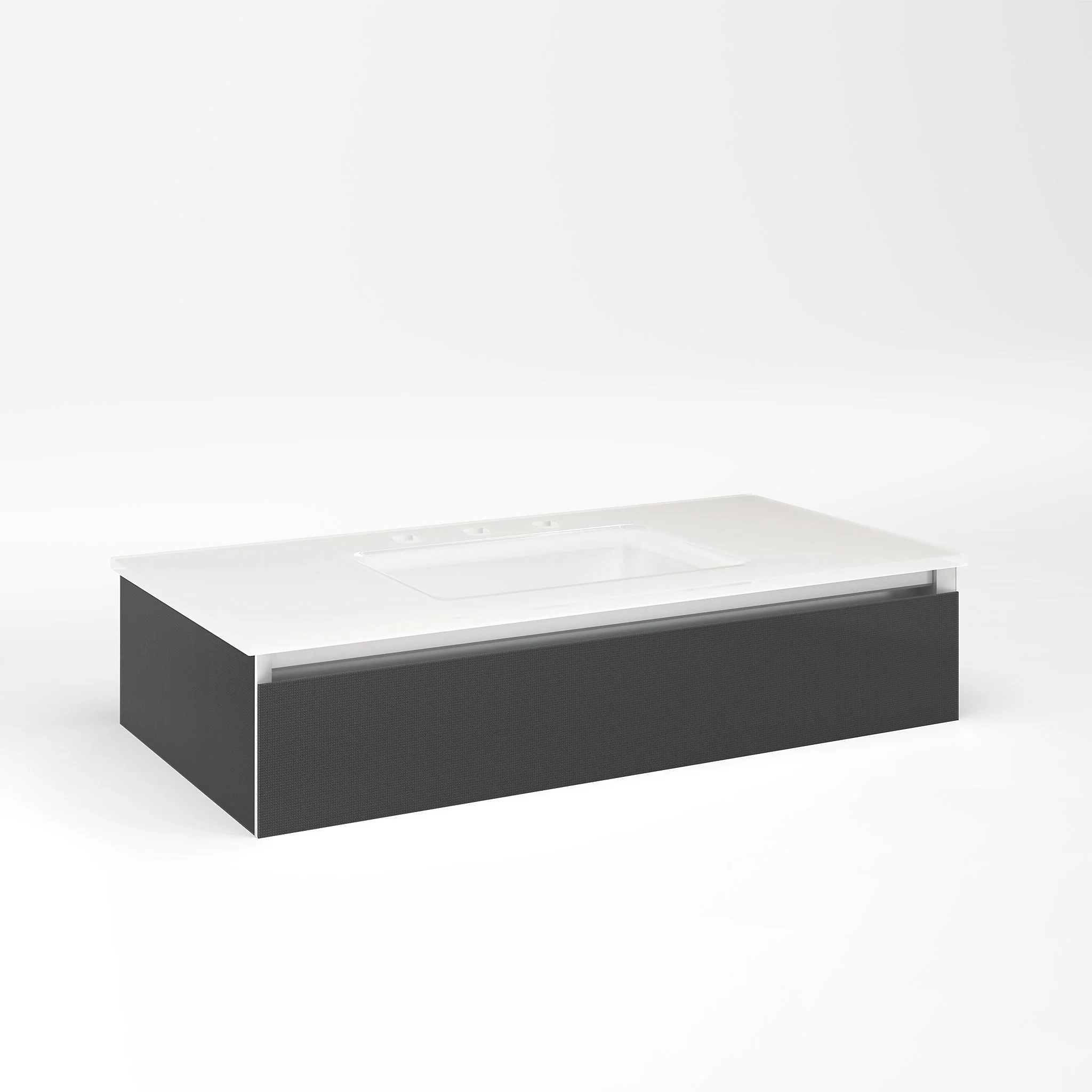 robern VM36H1D18P24S Cartesian Vanity, 36" x 7-1/2" x 18", Smoke Screen, Plumbing Drawer, Selectable Night Light, 2700K/4000K Temperature (Warm/Cool Light)