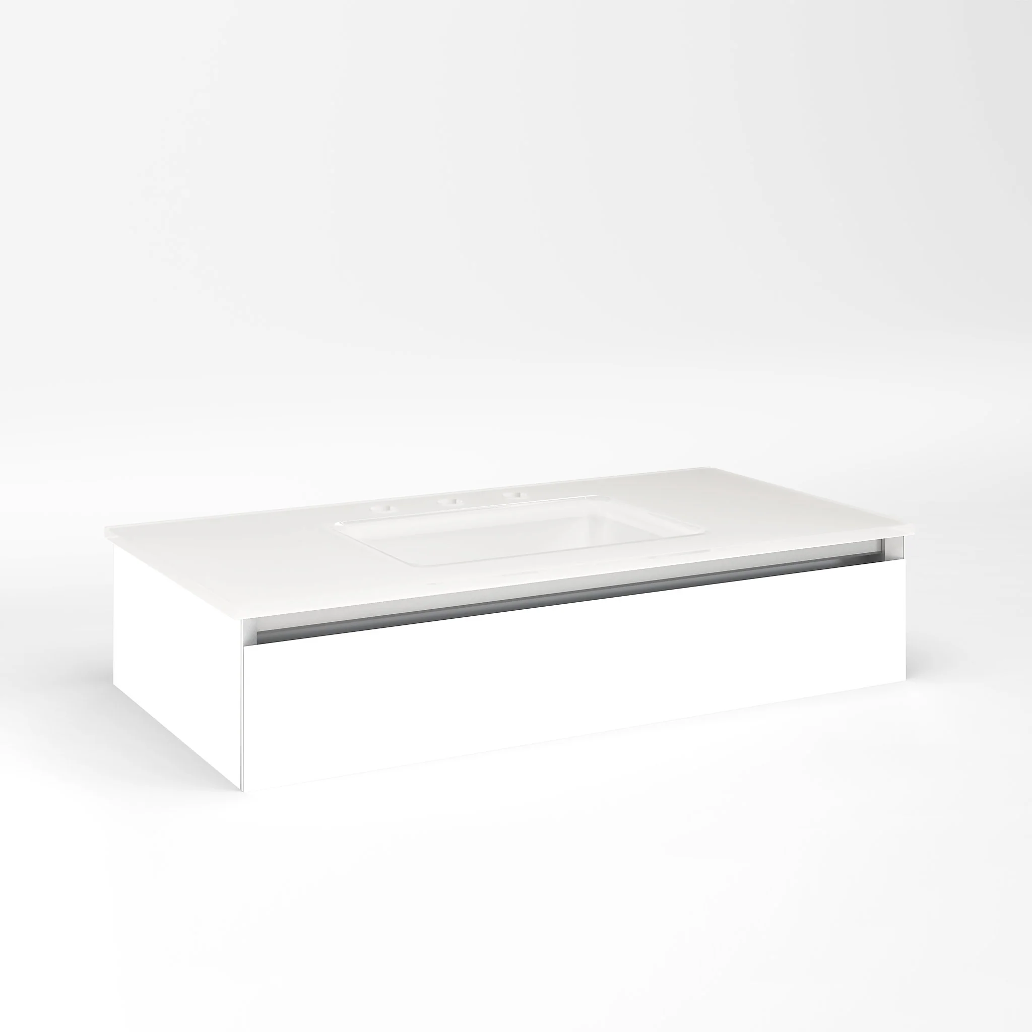 robern VM36H1D18P26L Cartesian Vanity, 36" x 7-1/2" x 18", Matte White, Plumbing Drawer, Night Light, 5000K Temperature (Cool Light)