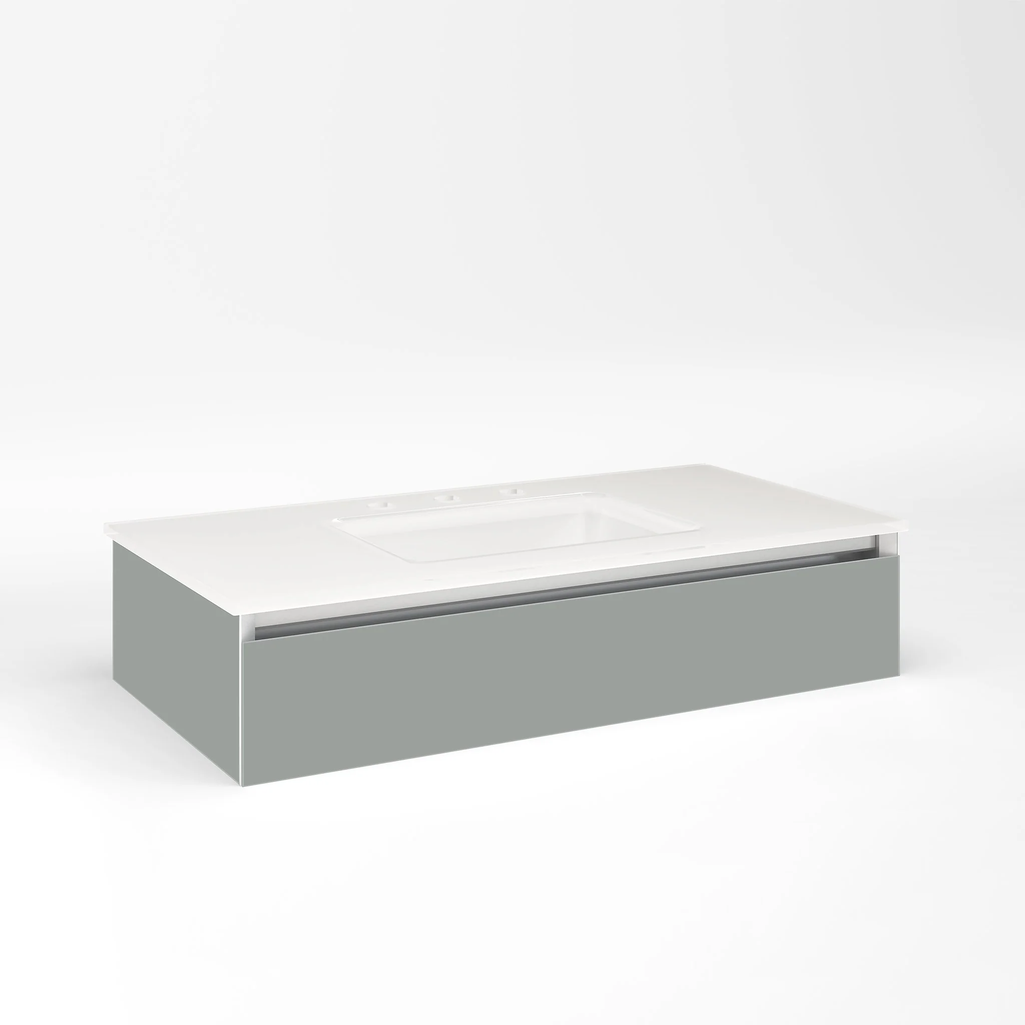 robern VM36H1D18P27S Cartesian Vanity, 36" x 7-1/2" x 18", Matte Gray, Plumbing Drawer, Selectable Night Light, 2700K/4000K Temperature (Warm/Cool Light)