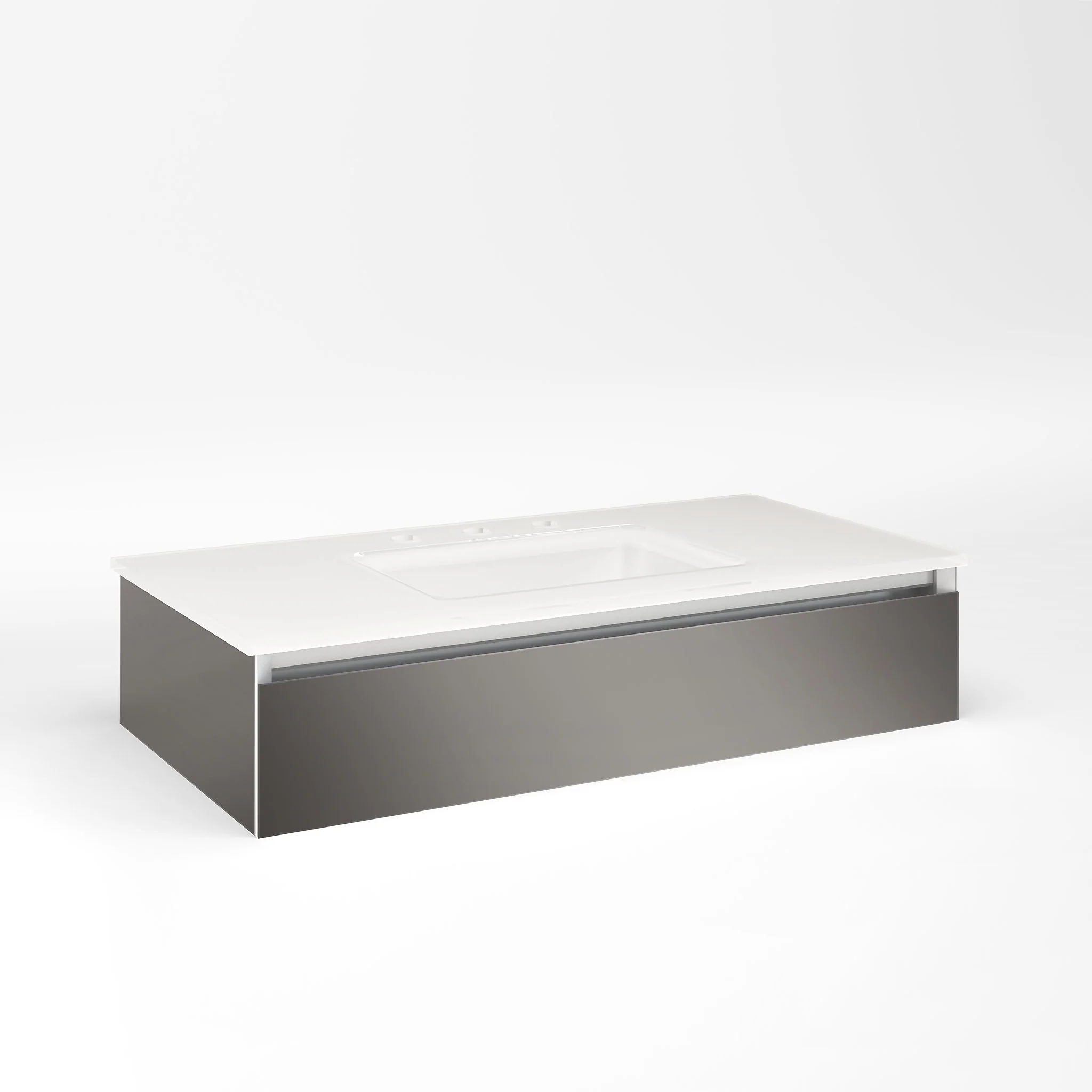 robern VM36H1D18T11L Cartesian Vanity, 36" x 7-1/2" x 18", Tinted Gray Mirror, Tip Out Drawer, Night Light, 5000K Temperature (Cool Light)