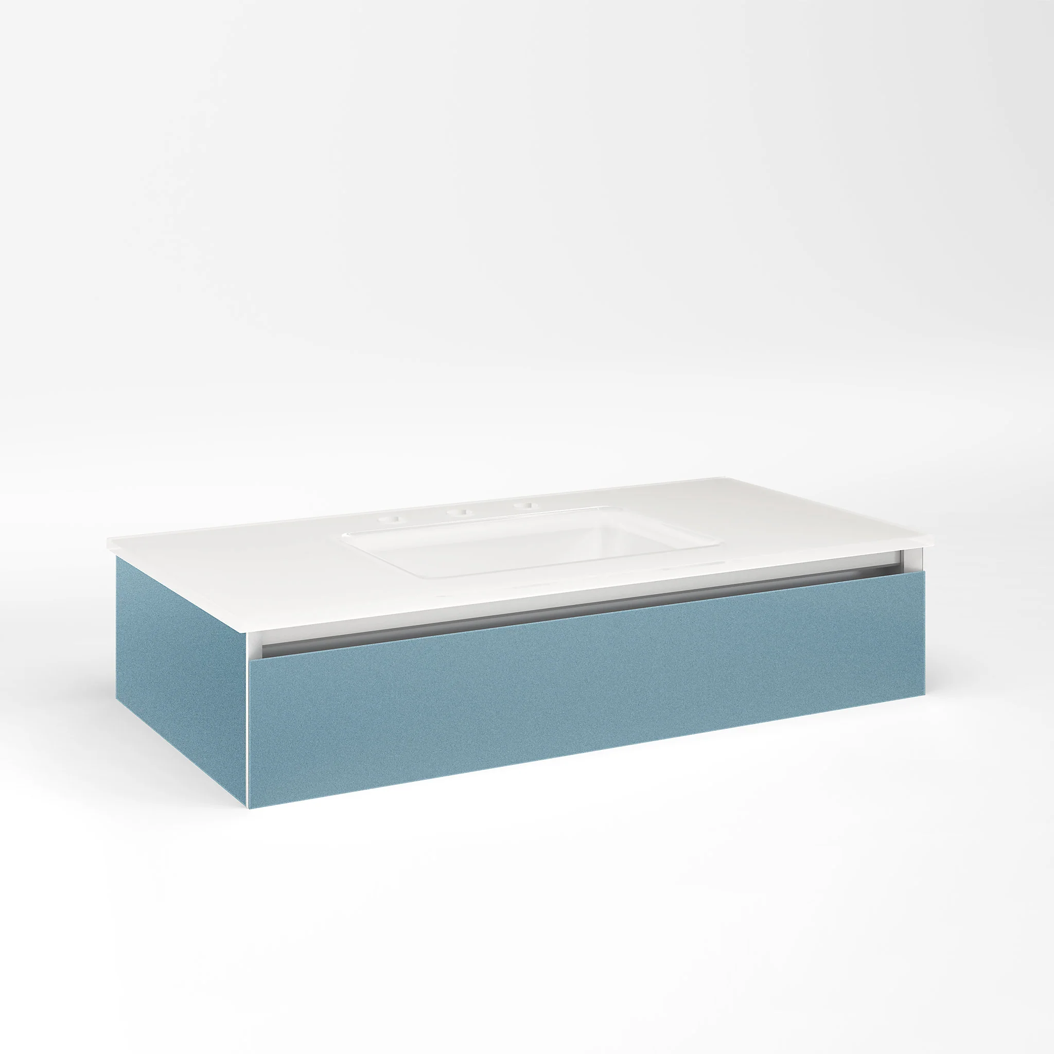 robern VM36H1D18T23S Cartesian Vanity, 36" x 7-1/2" x 18", Ocean, Tip Out Drawer, Selectable Night Light, 2700K/4000K Temperature (Warm/Cool Light)