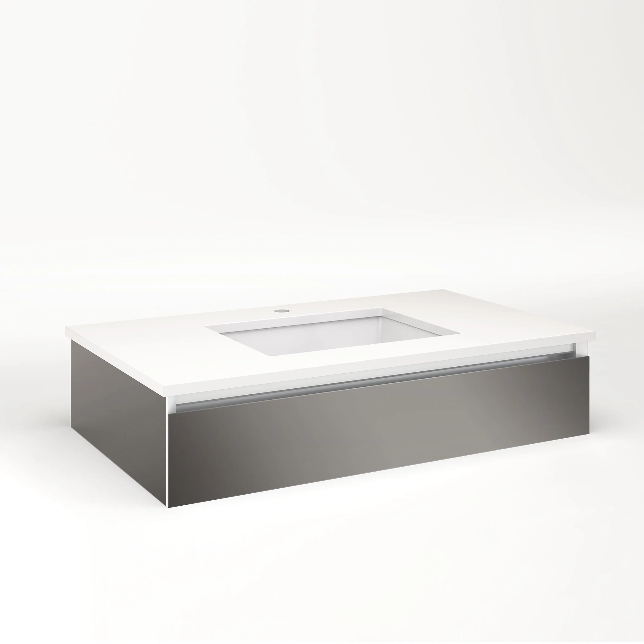 robern VM36H1D21F11L Cartesian Vanity, 36" x 7-1/2" x 21", Tinted Gray Mirror, Full Drawer, Night Light, 5000K Temperature (Cool Light)