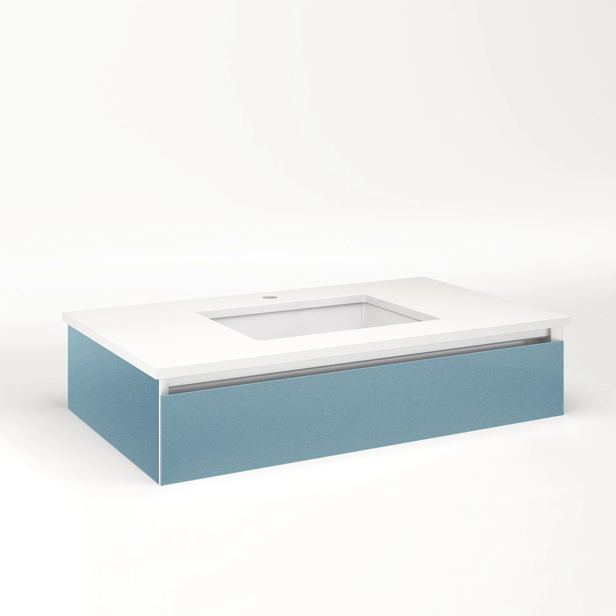 robern VM36H1D21F23L Cartesian Vanity, 36" x 7-1/2" x 21", Ocean, Full Drawer, Night Light, 5000K Temperature (Cool Light)
