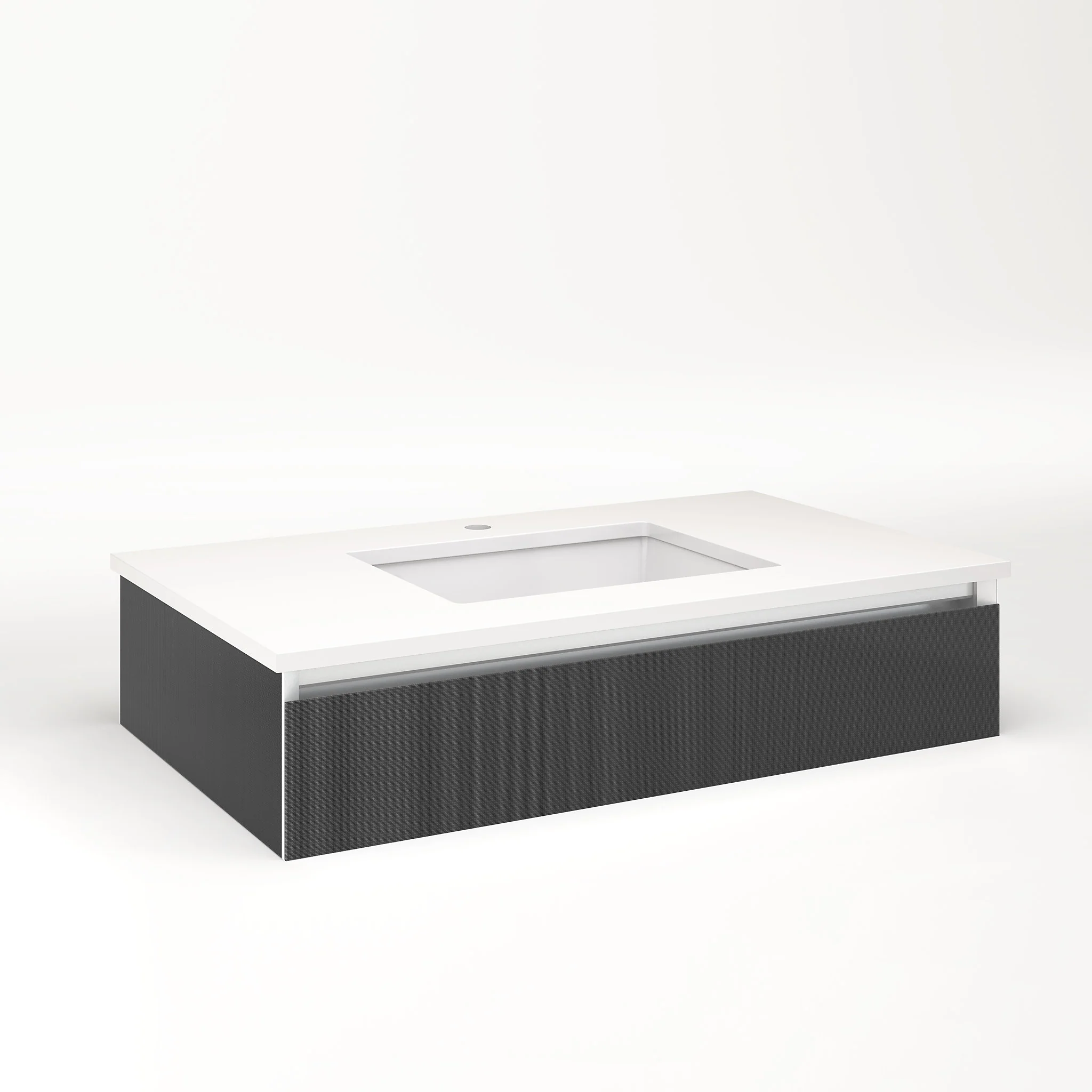 robern VM36H1D21F24S Cartesian Vanity, 36" x 7-1/2" x 21", Smoke Screen, Full Drawer, Selectable Night Light, 2700K/4000K Temperature (Warm/Cool Light)