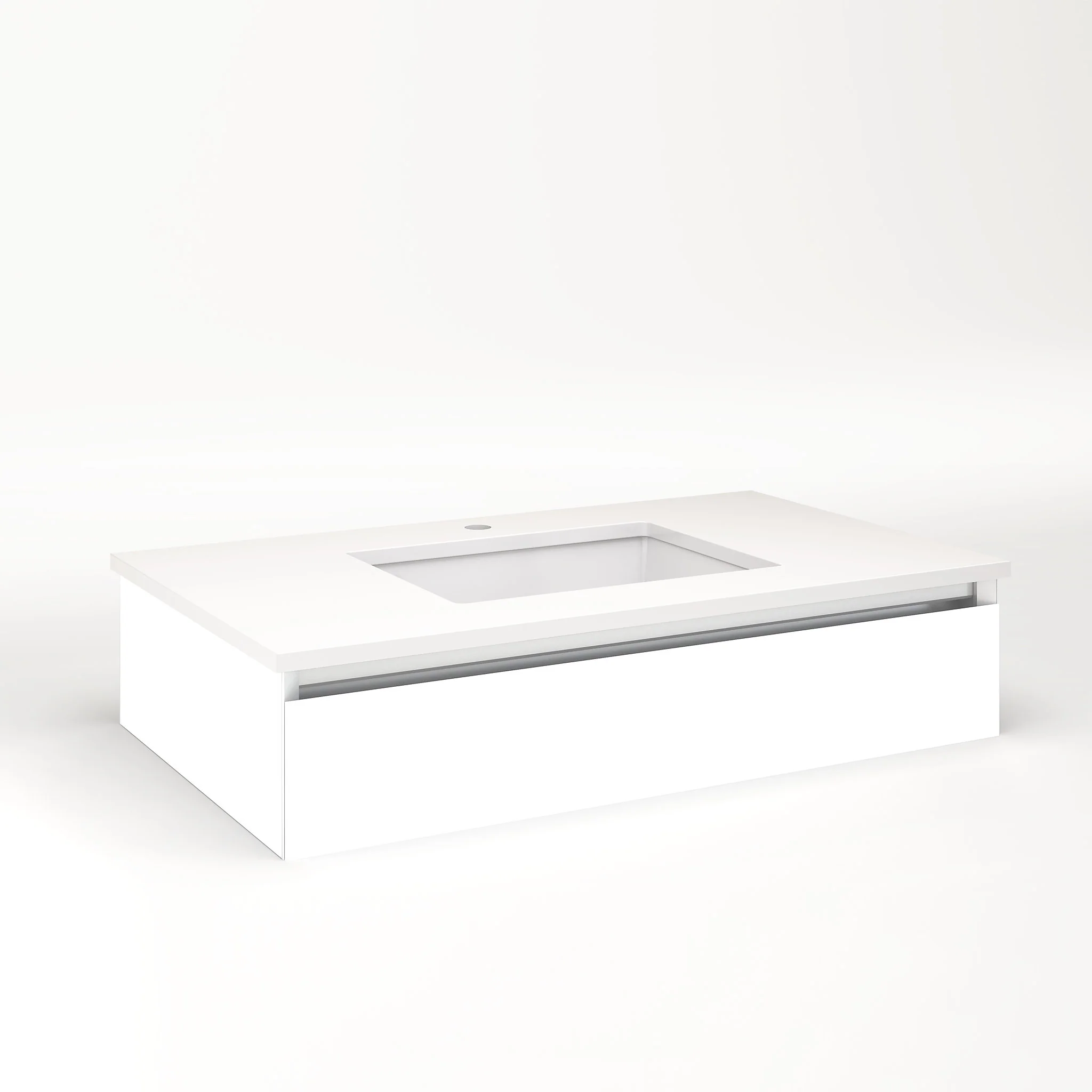 robern VM36H1D21T21L Cartesian Vanity, 36" x 7-1/2" x 21", White, Tip Out Drawer, Night Light, 5000K Temperature (Cool Light)