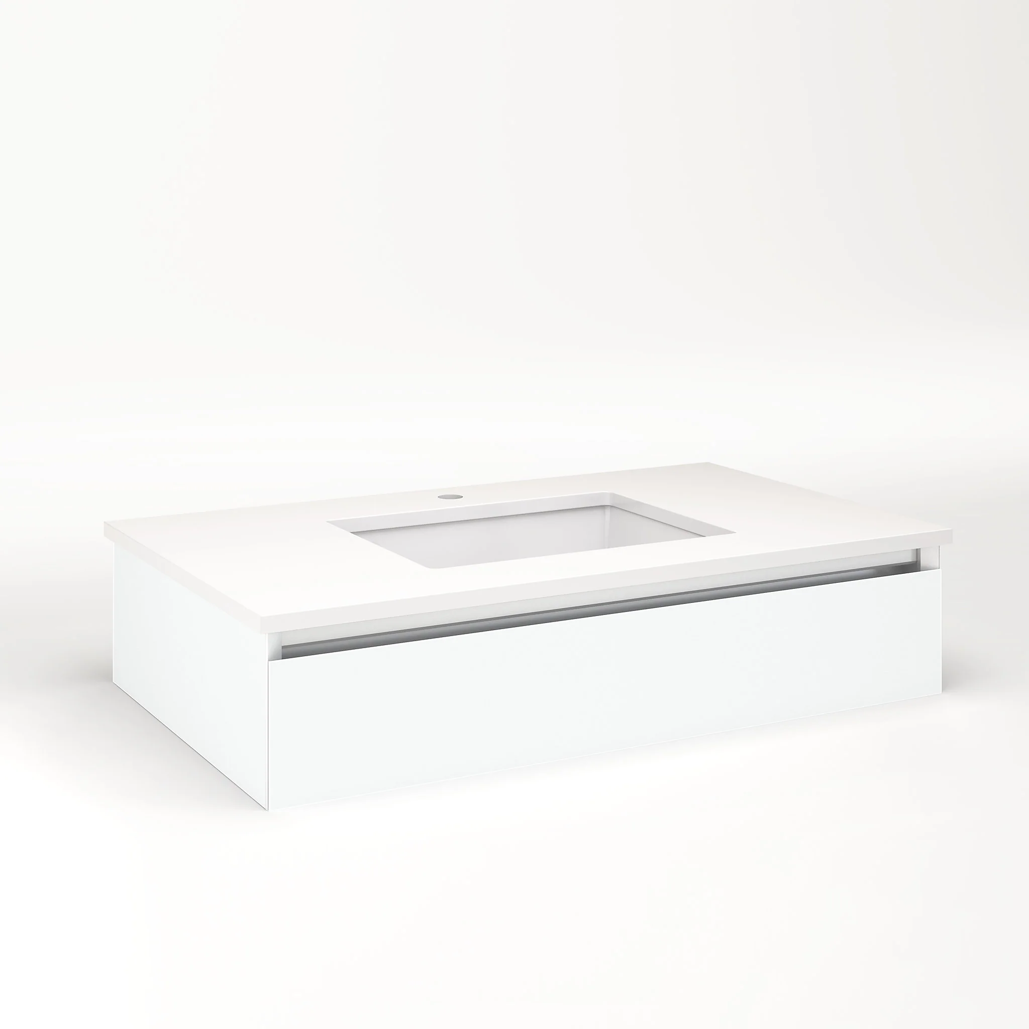 robern VM36H1D21T26L Cartesian Vanity, 36" x 7-1/2" x 21", Matte White, Tip Out Drawer, Night Light, 5000K Temperature (Cool Light)