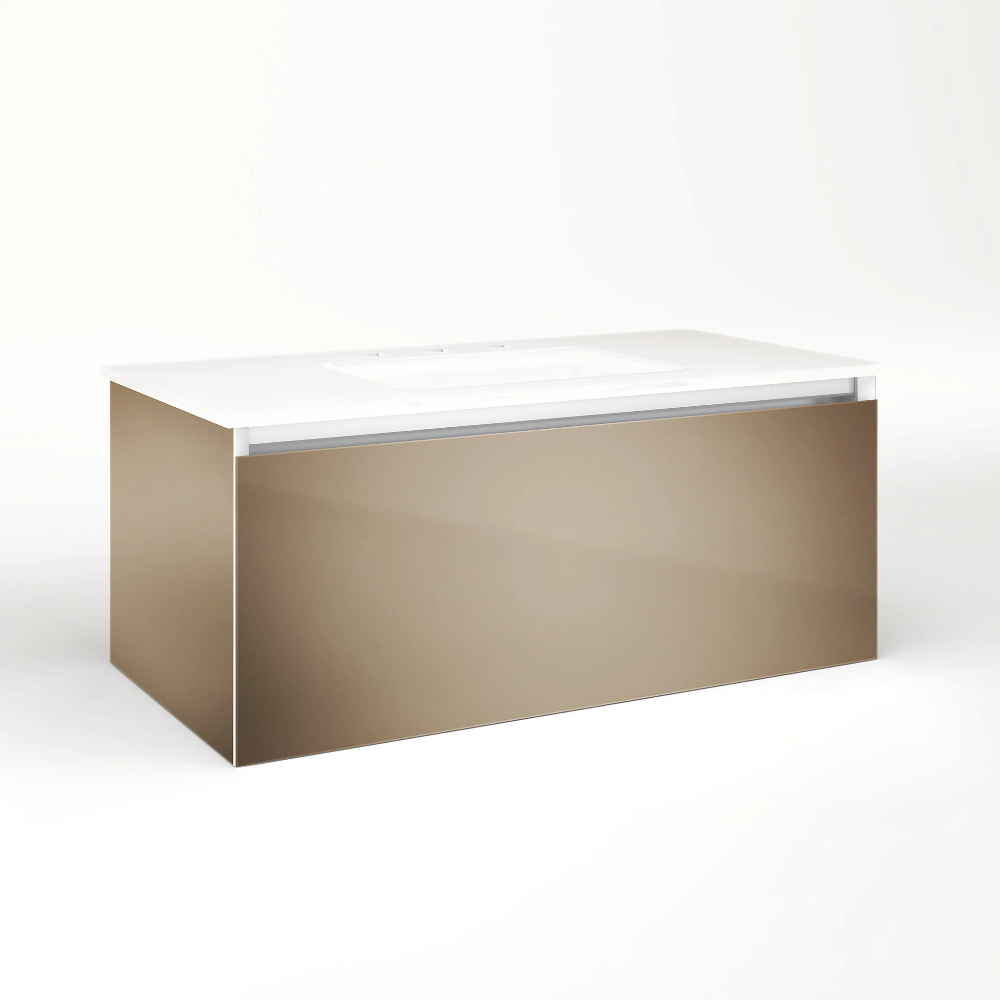 robern VM36H2D18F12N Cartesian Vanity, 36" x 15" x 18", Satin Bronze, Full Drawer, No Night Light