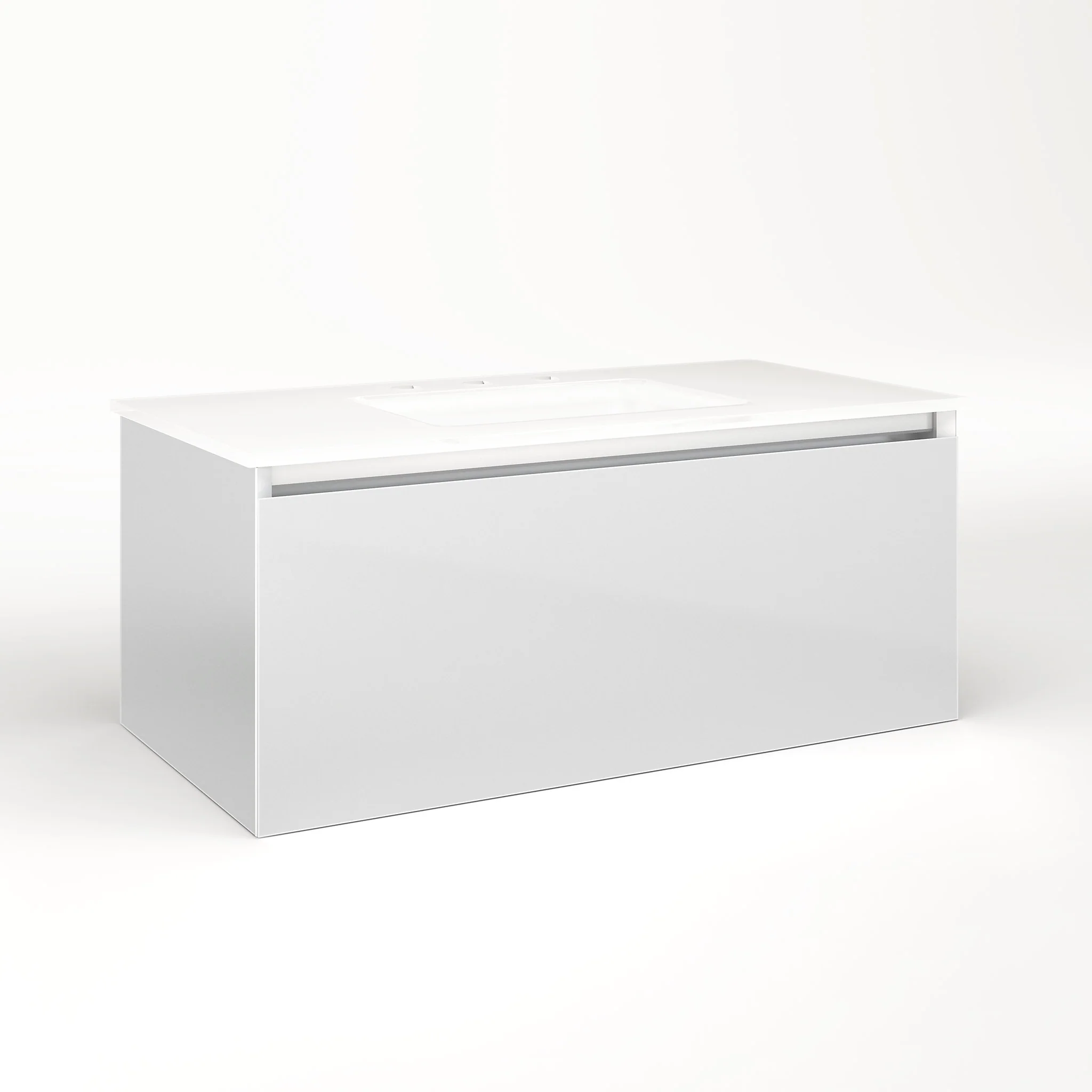 robern VM36H2D18F19N Cartesian Vanity, 36" x 15" x 18", Satin White, Full Drawer, No Night Light