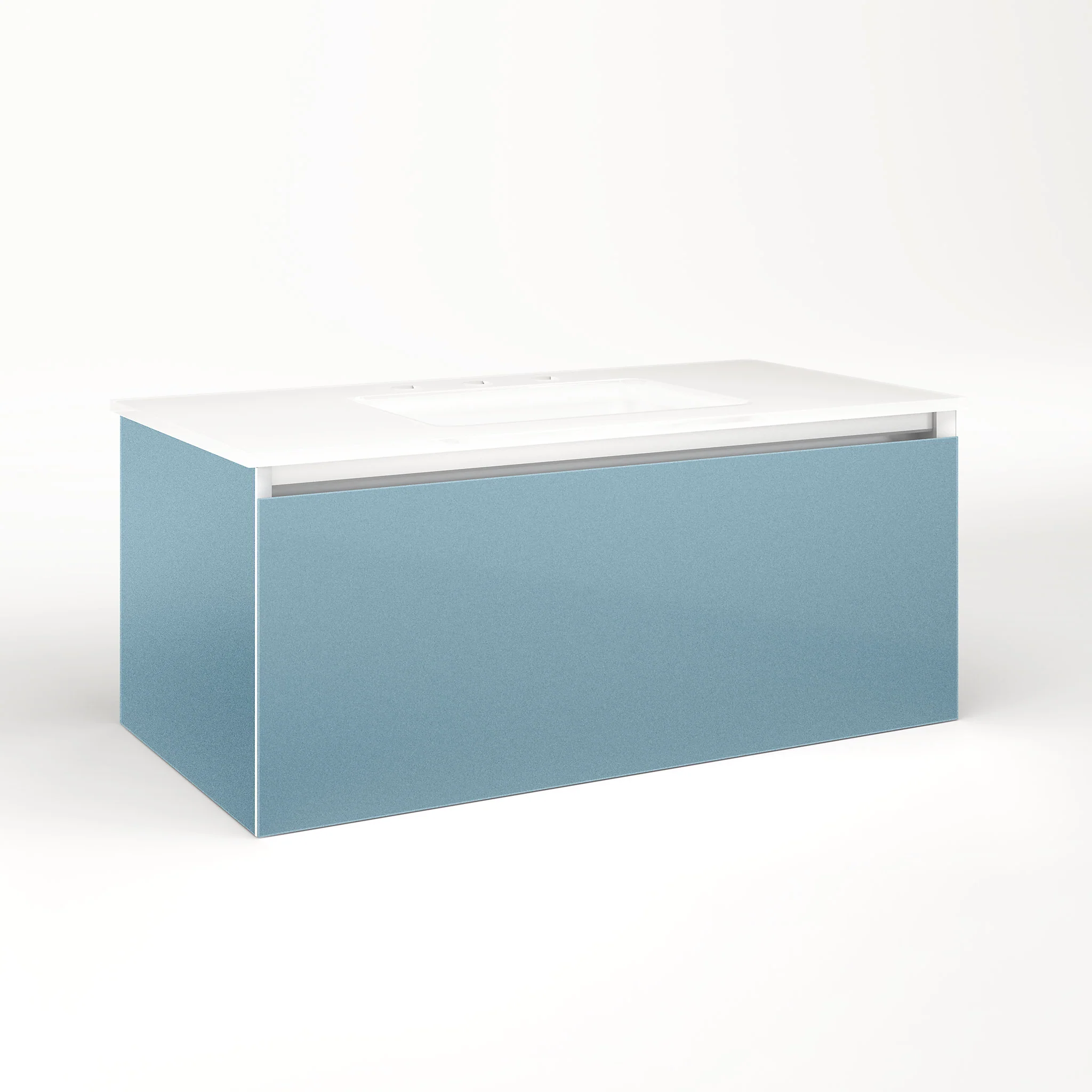robern VM36H2D18F23L Cartesian Vanity, 36" x 15" x 18", Ocean, Full Drawer, Night Light, 5000K Temperature (Cool Light)