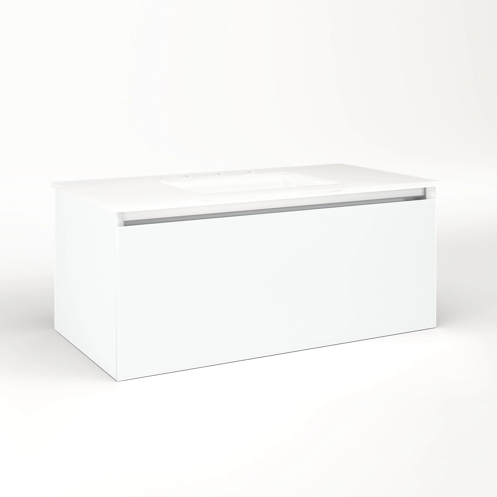 robern VM36H2D18P26S Cartesian Vanity, 36" x 15" x 18", Matte White, Plumbing Drawer, Selectable Night Light, 2700K/4000K Temperature (Warm/Cool Light)