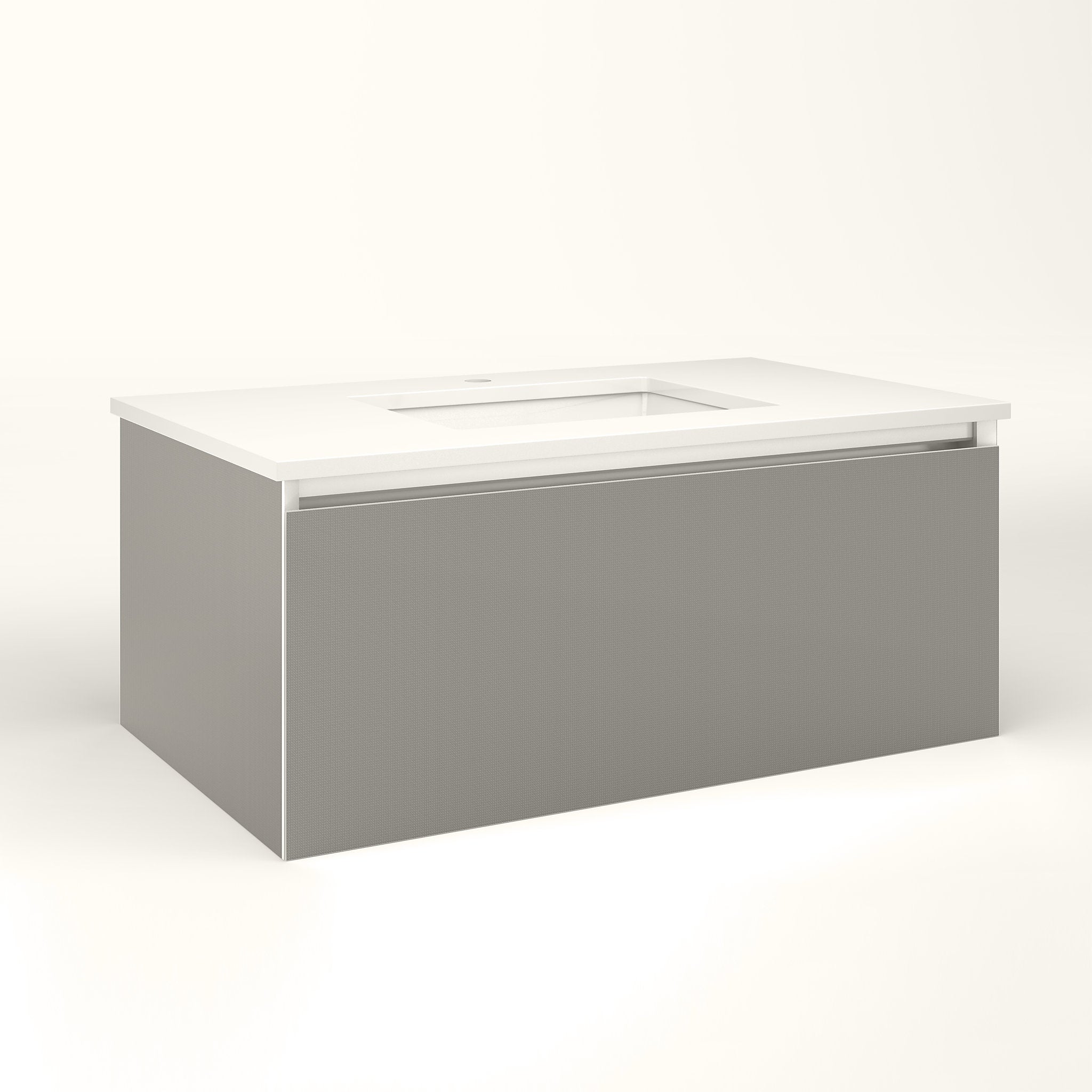 robern VM36H2D21F25L Cartesian Vanity, 36" x 15" x 21", Silver Screen, Full Drawer, Night Light, 5000K Temperature (Cool Light)
