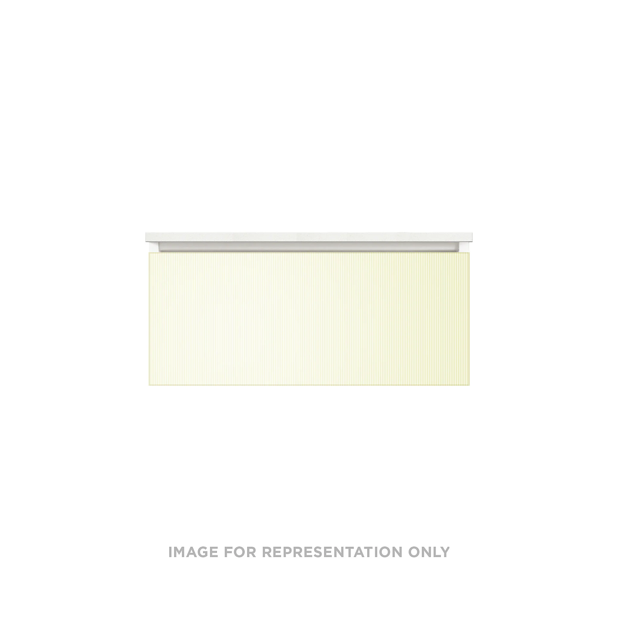 robern VM36H2D21F60N Cartesian Vanity, 36" x 15" x 21", Reeded White, Full Drawer, No Night Light