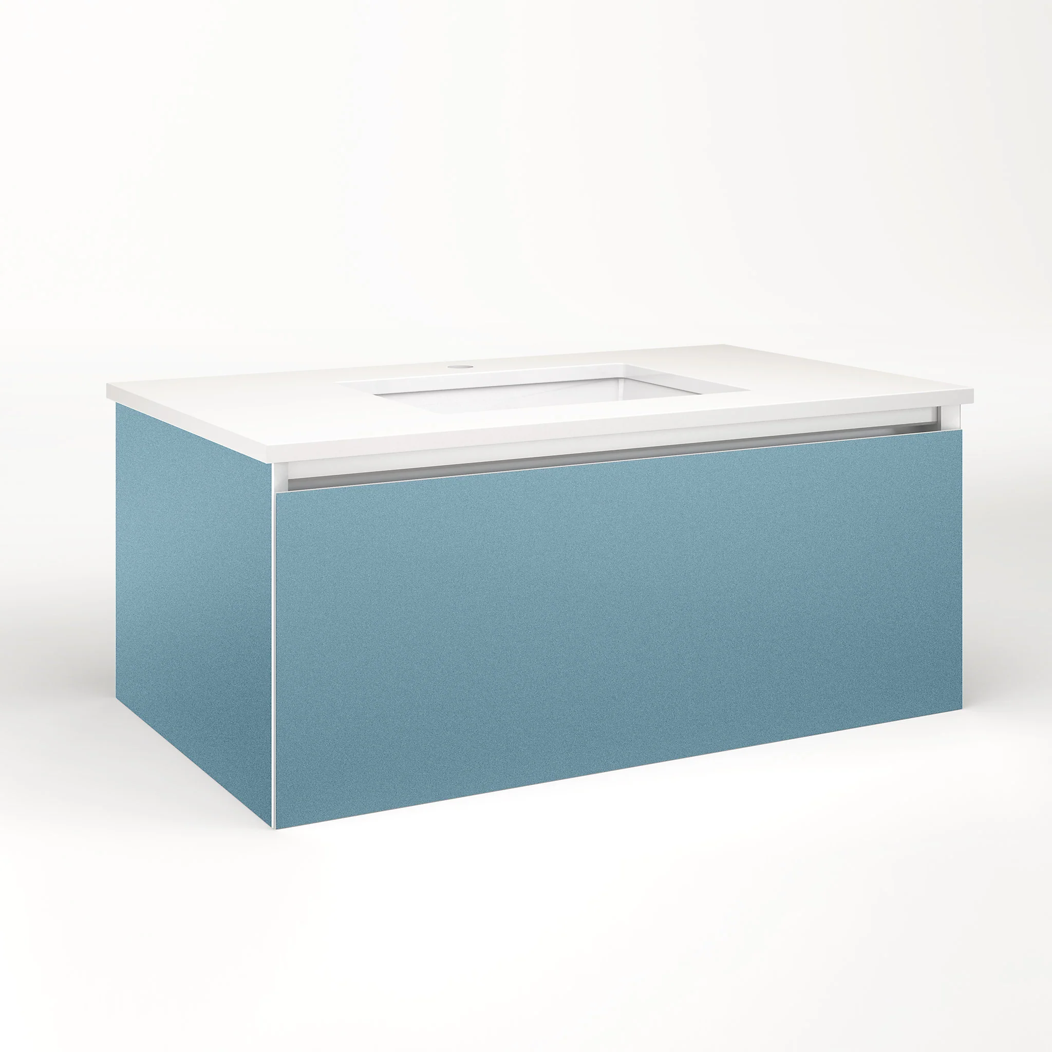 robern VM36H2D21P23L Cartesian Vanity, 36" x 15" x 21", Ocean, Plumbing Drawer, Night Light, 5000K Temperature (Cool Light)
