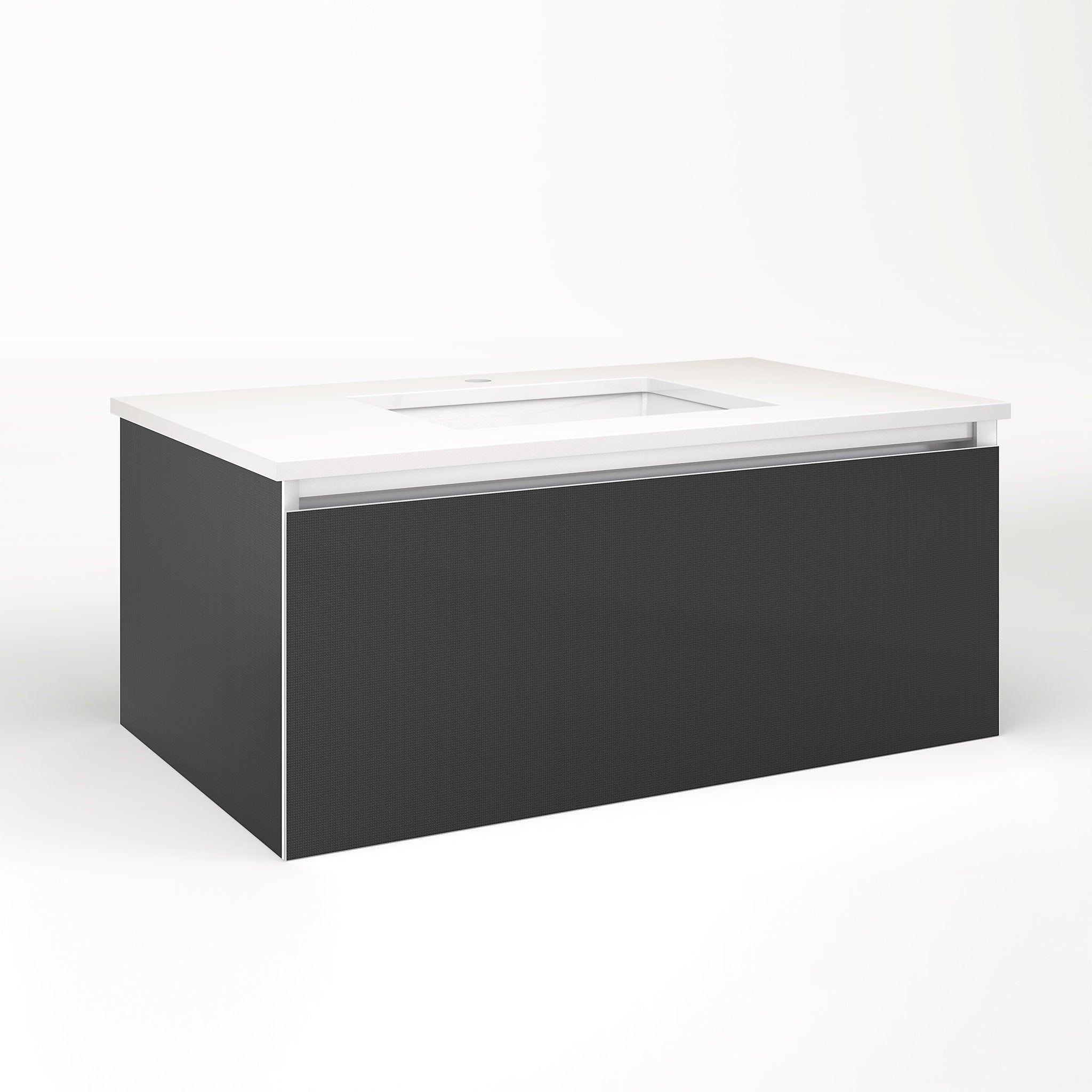 robern VM36H2D21P24S Cartesian Vanity, 36" x 15" x 21", Smoke Screen, Plumbing Drawer, Selectable Night Light, 2700K/4000K Temperature (Warm/Cool Light)